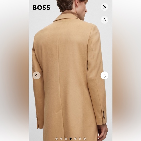 BOSS SLIM FIT NEW MENS COAT IN VIRGIN WOOL AND CASHMERE SIZE 42R - Picture 6 of 14